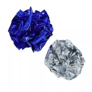 Turbo Blue & Silver Krinkle Balls Batting Cat Toys, 2-Pack