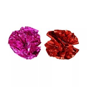 Turbo Red & Pink Krinkle Balls Batting Cat Toys, 2-Pack