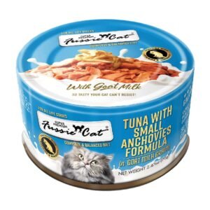 Fussie Cat Super Premium Tuna w/ Small Anchovies Formula in Goat Milk Canned Cat Food