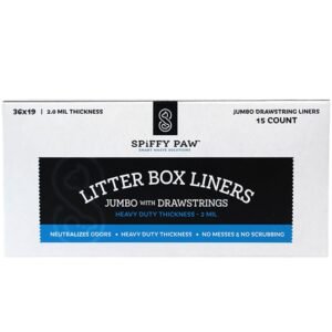 Spiffy Paw Jumbo Drawstring Disposable Litter Box Liners