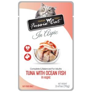 Fussie Cat Premium Pouch Tuna w/ Ocean Fish in Aspic Wet Adult Cat Food