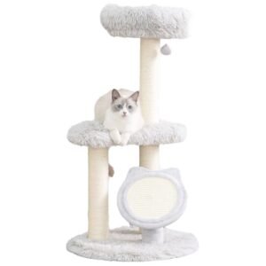 PetPals Rockview Cozy 2-Level Cat Tree