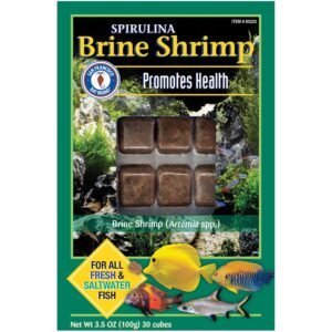 San Francisco Bay Spirulina Brine Shrimp Cubes Frozen Fish Food, 3.5Oz